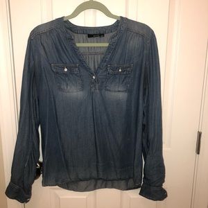 Blue jean button up shirt